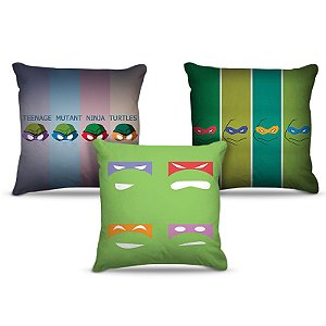 Combo de almofadas 45 x 45 cm (3und.) Nerderia e Lojaria tmnt 01 colorido