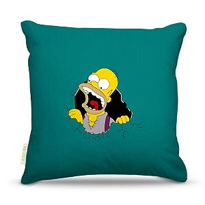 Almofada 40 x 40cm Nerderia e Lojaria homer eating colorido