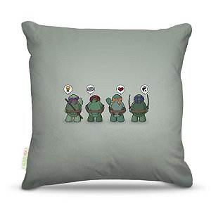 Almofada 40 x 40cm Nerderia e Lojaria ninja turtles think colorido