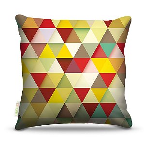 Almofada 40 x 40cm Nerderia e Lojaria triangles amarelo colorido