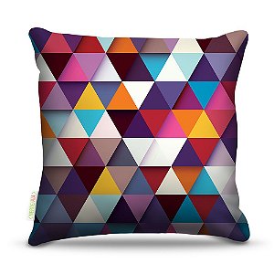 Almofada 40 x 40cm Nerderia e Lojaria triangles roxo colorido