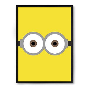 Quadro Decorativo 33x43cm Nerderia e Lojaria minion dois olhos preto