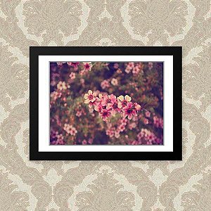 Quadro Decorativo 33x43cm Nerderia e Lojaria rosas floral preto