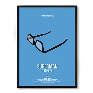 Quadro Decorativo 33x43cm Nerderia e Lojaria superman preto