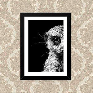 Quadro Decorativo 33x43cm Nerderia e Lojaria suricate preto