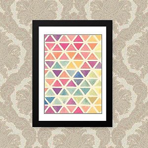 Quadro Decorativo 33x43cm Nerderia e Lojaria triangulos coloridos preto