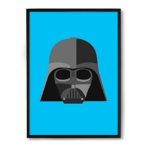 Quadro Decorativo 33x43cm Nerderia e Lojaria vader minimalista preto