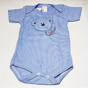 Body - Urso Marinheiro - Canelado - Azul Médio