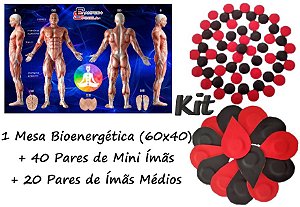 Kit - 1 Mesa Bioenergética + 40 Pares de Mini Ímãs + 20 Pares de Ímãs Médios