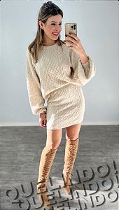 Conjunto tricot Mousse areia