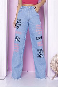 Calça wide leg
