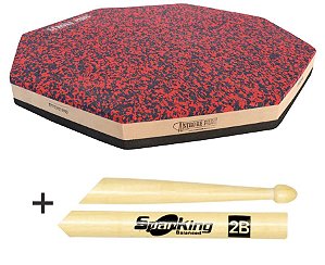 Pad 14'' Stroke Pads Dupla Face J08 + Baqueta Spanking 2B