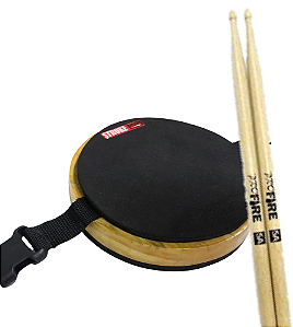 Kit Pad 6'' p/ Perna Stroke Pads (S02) + Baqueta Pro Fire 5A