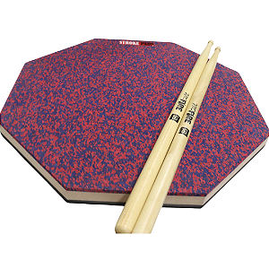 Pad 14'' Dupla Face Stroke Pads J08 + Baqueta Pro Fire 5B PM