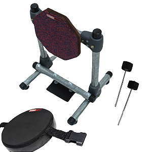 Pad Praticável de Bumbo Stroke Pads B01 + Pad 6'' Dupla Face p/ Perna S02P