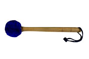 Baqueta Maçaneta p/ Bumbo Andaluz Pelúcia Azul UNIDADE