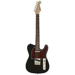 Guitarra Aria ProII TEG002 Black With Red Tortoise Pickguard
