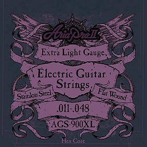 Encordoamento Para Guitarra Flat Wound .011 AGS900XL Aria Pro II