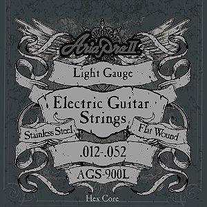 Encordoamento Para Guitarra Flat Wound .012 AGS900L Aria Pro II