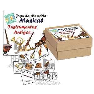Jogo da Memória Musical - INSTRUMENTOS ANTIGOS (40 Peças Brancas)