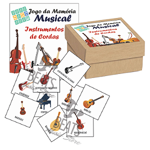 Jogo da Memória Musical - INSTRUMENTOS DE CORDAS (40 Peças Brancas)