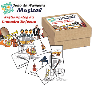 Jogo da Memória Musical - INSTRUMENTOS DA ORQUESTRA SINFÔNICA (44 Peças Brancas)