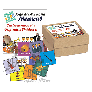Jogo da Memória Musical - INSTRUMENTOS DA ORQUESTRA SINFÔNICA (44 Peças Coloridas)
