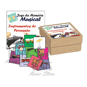 Jogo da Memória Musical - INSTRUMENTOS DE PERCUSSÃO (42 Peças Coloridas)