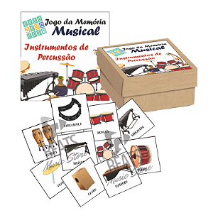 Jogo da Memória Musical - INSTRUMENTOS DE PERCUSSÃO (42 Peças Brancas)