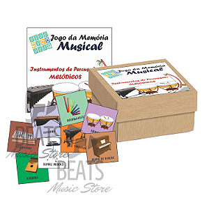 Jogo da Memória Musical - INSTRUMENTOS DE PERCUSSÃO - MELÓDICOS (42 Peças Coloridas)
