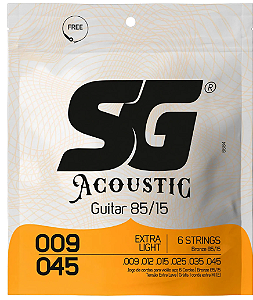 Encordoamento SG Violão Aço 009 Aço Extra Light Bronze