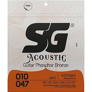 Encordamento SG p/ Violão 010 Light Phosphor Bronze