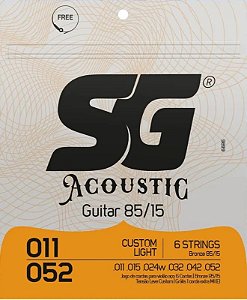 Encordoamento SG Violão Aço Bronze 011 Custom Light