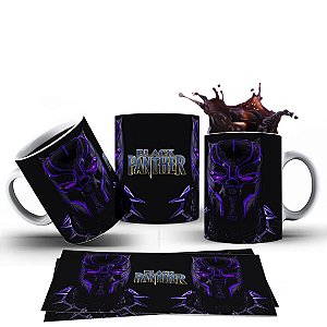Caneca Xícara Personalizada Pantera Negra Cerâmica 325ml