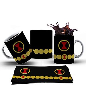 Caneca Xícara Personalizada Viúva Negra Cerâmica 325ml