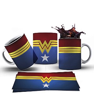 Caneca Xícara Personalizada Mulher Maravilha Cerâmica 325ml