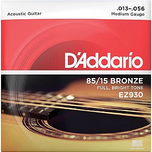 Encordoamento D'addario Violão Aço Bronze Média EZ930