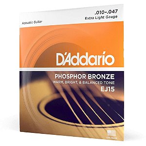 Encordoamento D'addario Violão 010-047 Bronze Fosforoso EL15