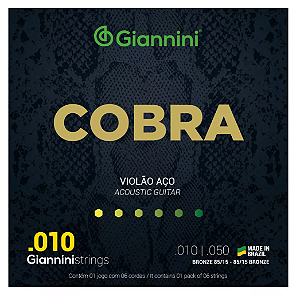 Encordoamento Giannini COBRA P/ Violão Aço Tensão Média