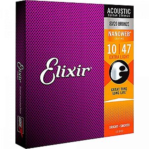 Encordoamento Elixir Nanoweb p/ Violão Bronze 010-047
