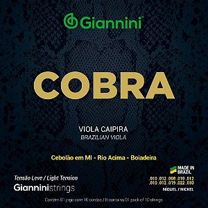 Encordoamento Pra Viola Aço Leve Série Cobra Giannini GESVNL