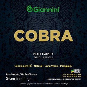 Encordoamento Pra Viola Aço Média Série Cobra Giannini GESVM