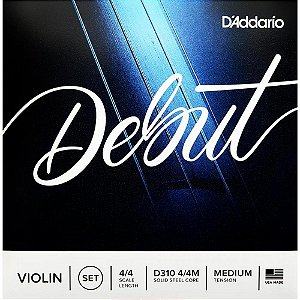 Encordoamento Violino Tensão Média D'Addario Debut D310 4/4M
