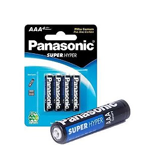 Pilha AAA Zinco Comum Panasonic Super Hyper 1,5V C/4