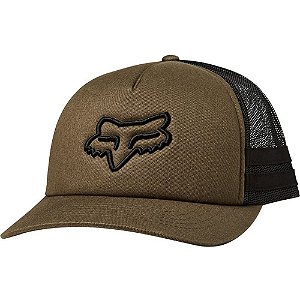 Boné Fox Aba Curva Boudary Trucker Snapback Verde