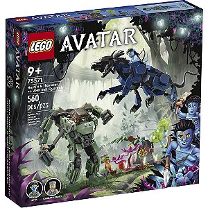 Lego Avatar Neytiri e Thanator Contra Quaritch em AMP Suit 75571 560pcs