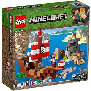 Lego Minecraft A Aventura do Barco Pirata 21152 - 386pcs
