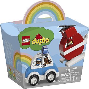 Lego Duplo Helicóptero Bombeiros E Carro Da Polícia 10957
