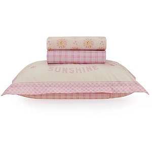 Jogo de Cama Karsten Nina 180 Fios 3 Peças Solteiro Rosa