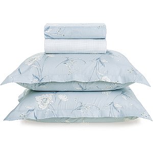 Jogo de Cama Karsten Anabela 180 Fios 4 Peças Queen Azul